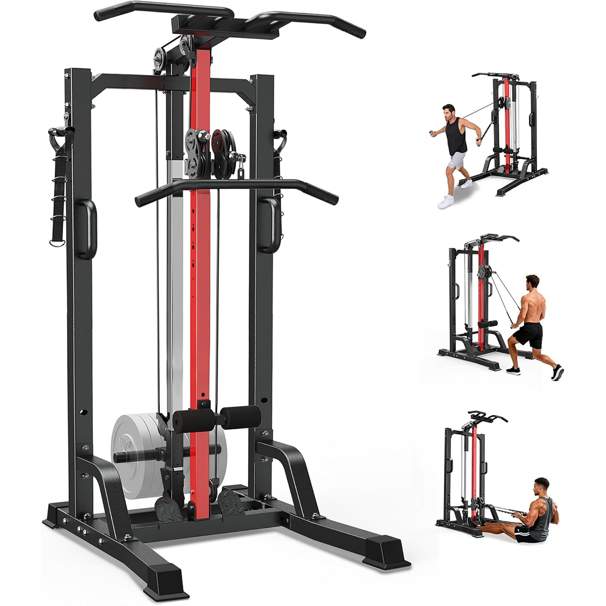 All In One Gym Home Equipment - Pooboo Home Gym Machine - High/Low