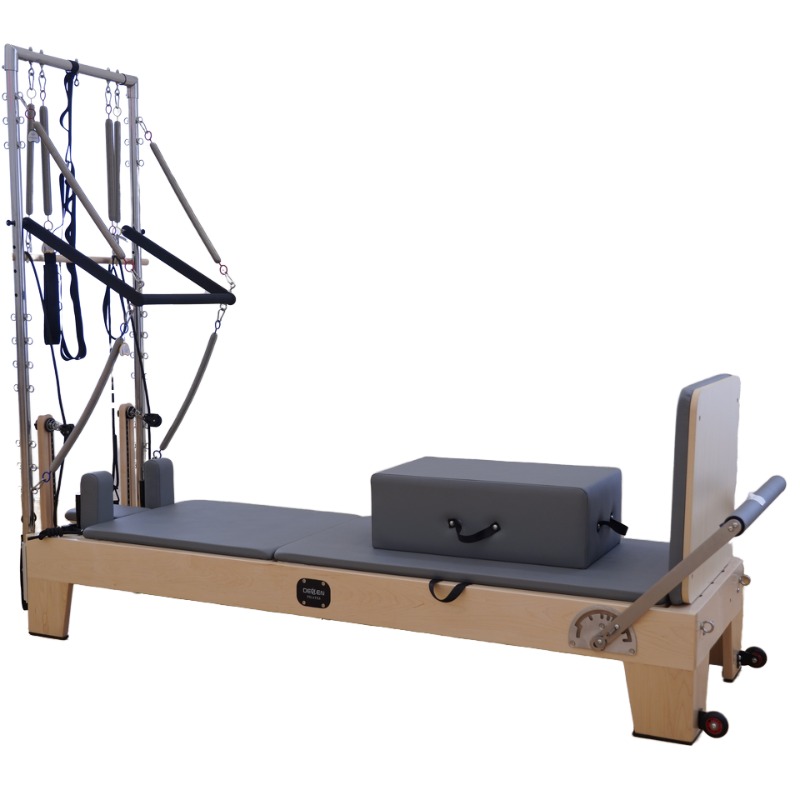 Home Gym Pilates - YTYIN Beige Pilates Reformer for Home,