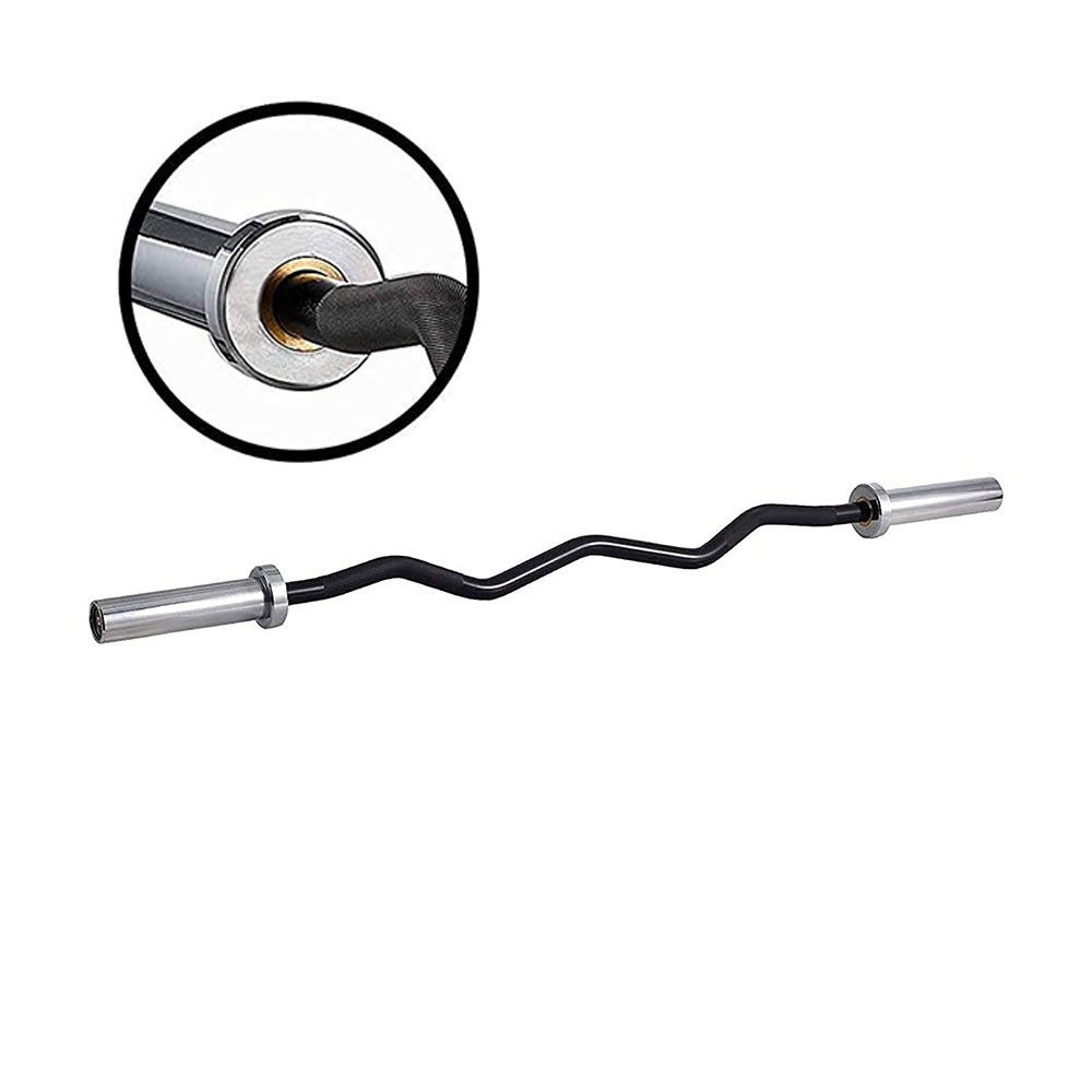 Barbell Curl Bar - Seamless Curl Barbell Bar with Wide-Grip
