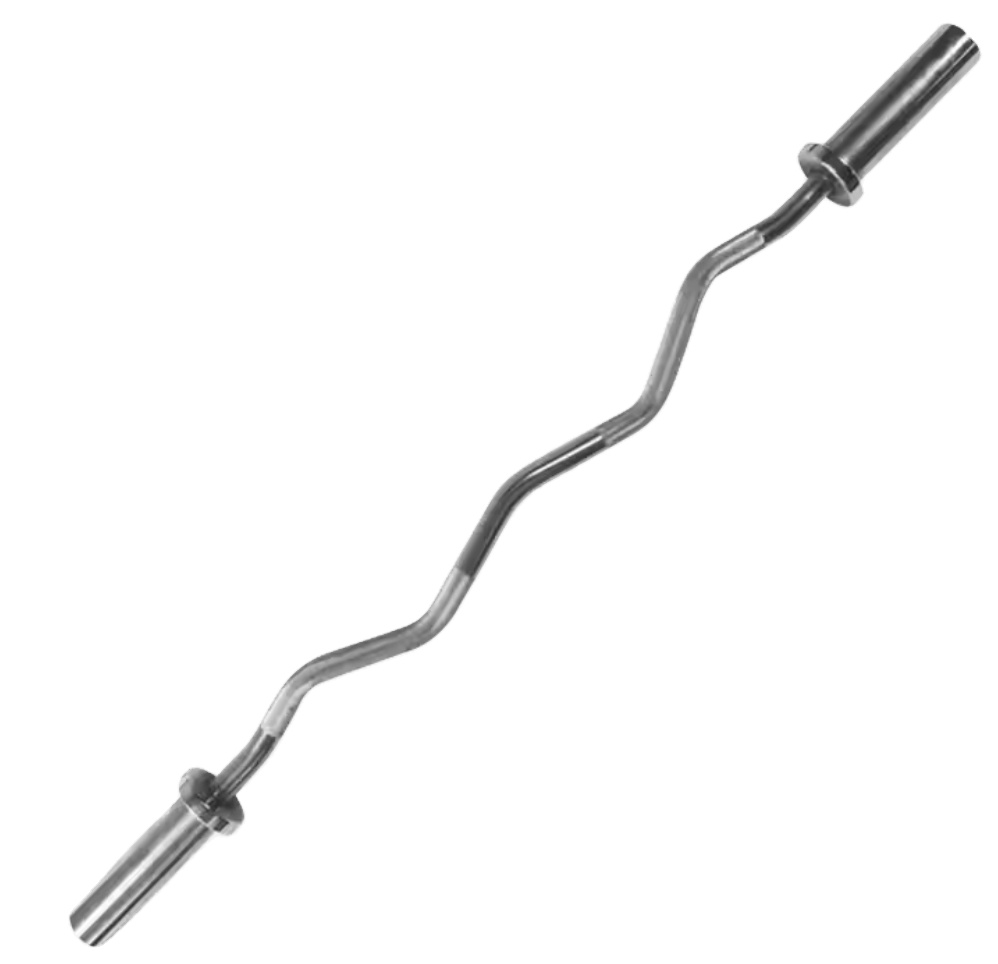 Barbell Curl Bar - Professional Quality Hard Chrome E-z Curl