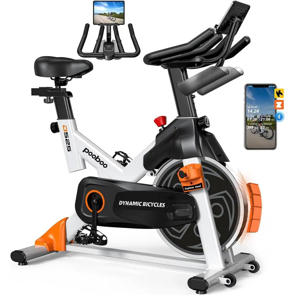 Home Gym Bike - Silent Magnetic Exercise Bike with App,
