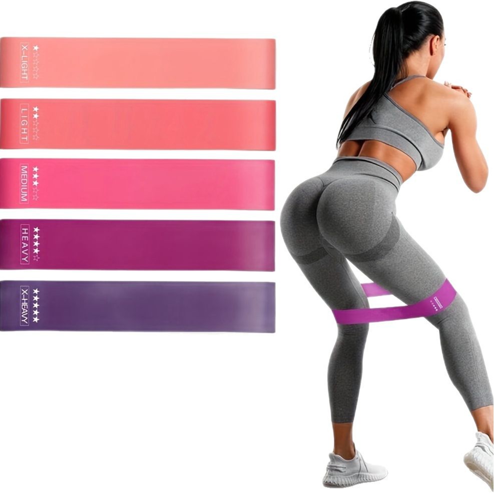 Home Gym Weight Machine - 5-Piece Color Resistance Band Set Portable