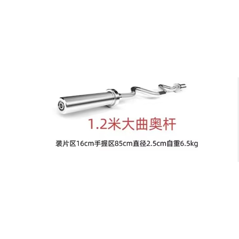 Barbell Curl Bar - 1.2m Curl Bar Steel Exercise Barbell