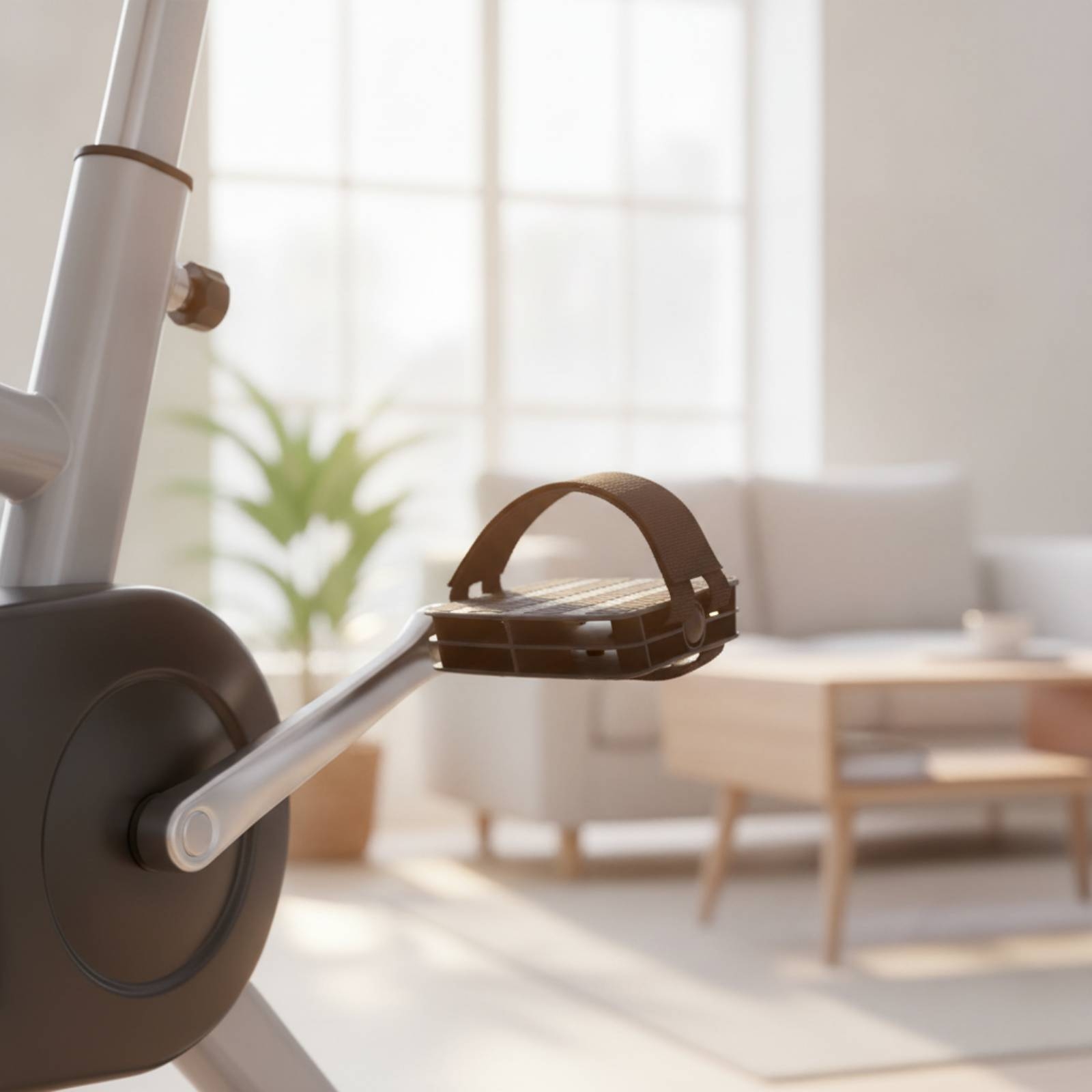 Home Gym Bike - Exercise Bike Pedals with Straps Threaded