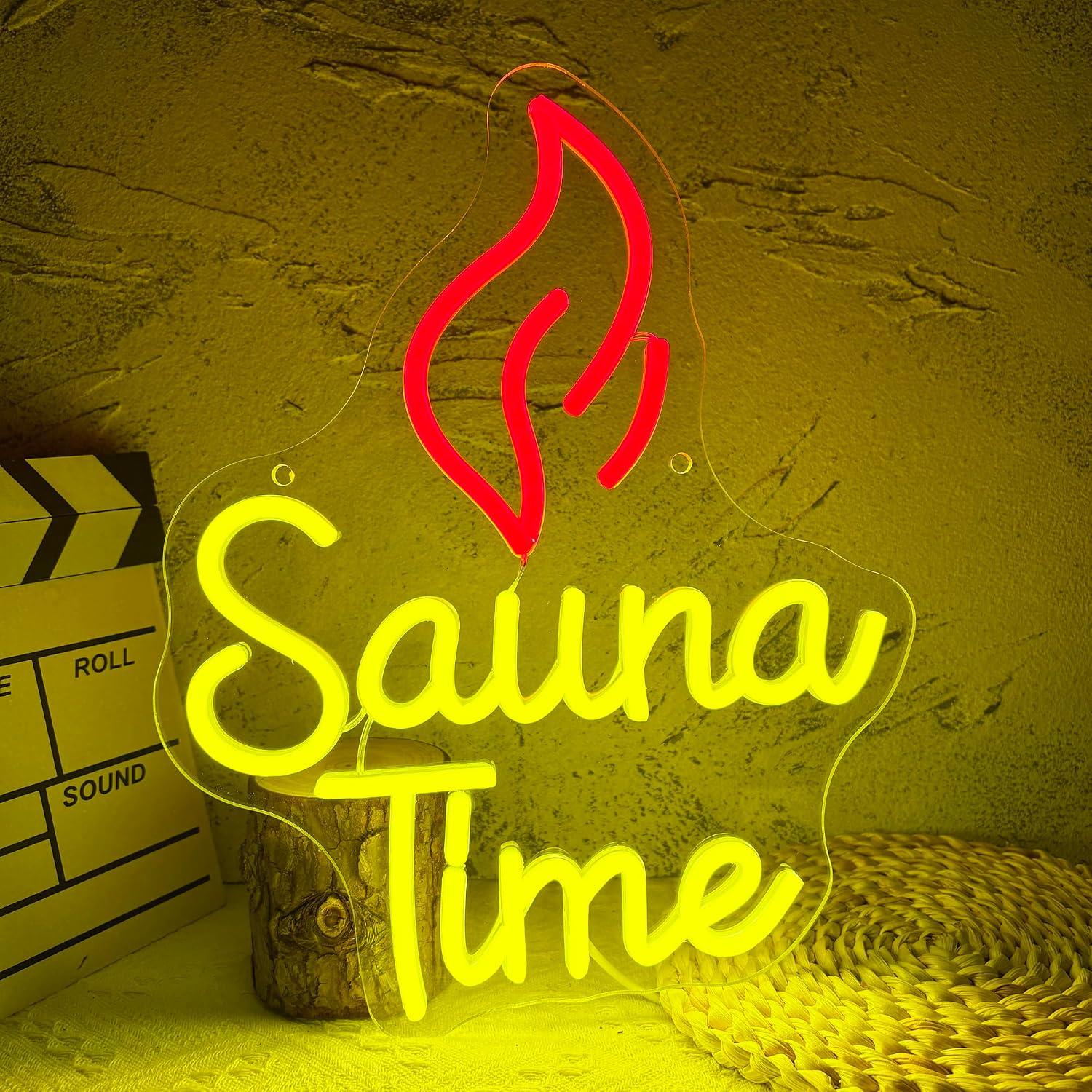 Sauna Home Gym - Sauna Time Neon Sign USB Dimmable