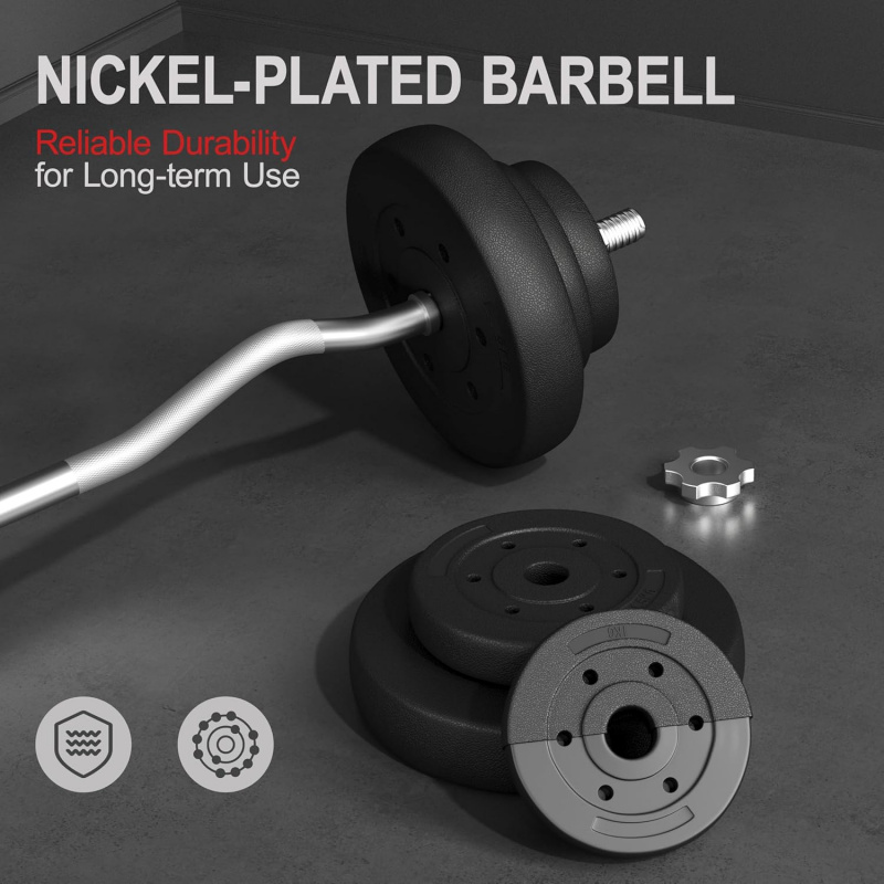 Barbell Set - Curl Bar & Weigh - Barbell Curl Bar ulasan dan harga