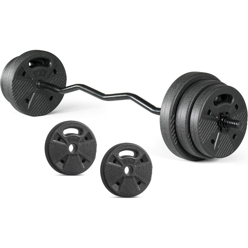 Barbell EZ Curl Bar Set with 5 - Barbell Curl Bar ulasan dan harga