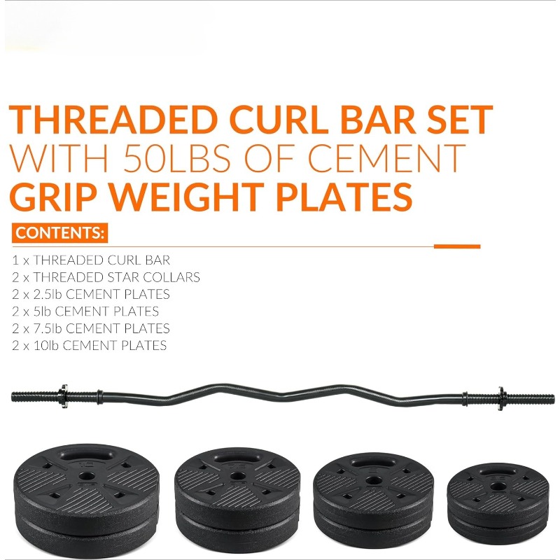 Barbell EZ Curl Bar Set with 5 - Barbell Curl Bar ulasan dan harga