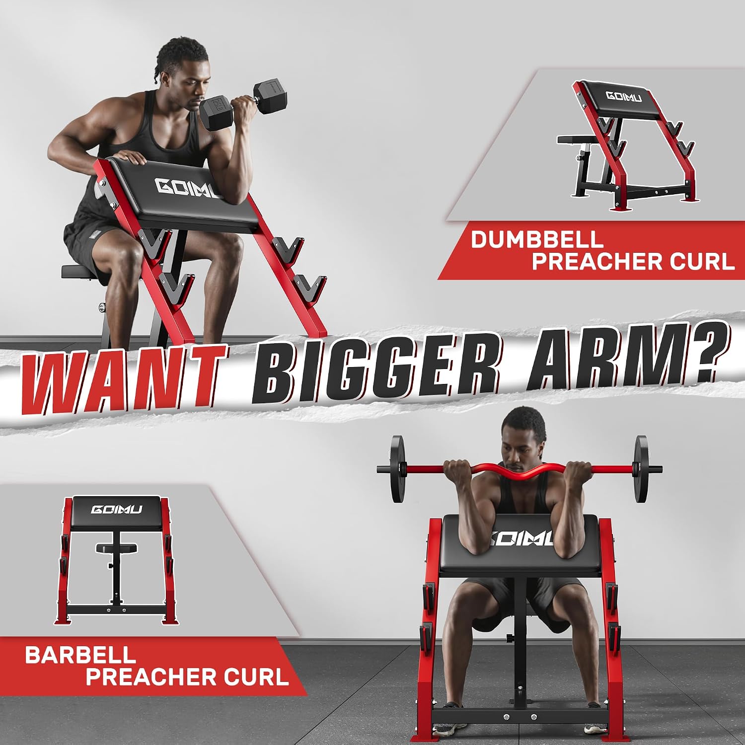 Adjustable Preacher Curl Bench - Barbell Curl Bar ulasan dan harga