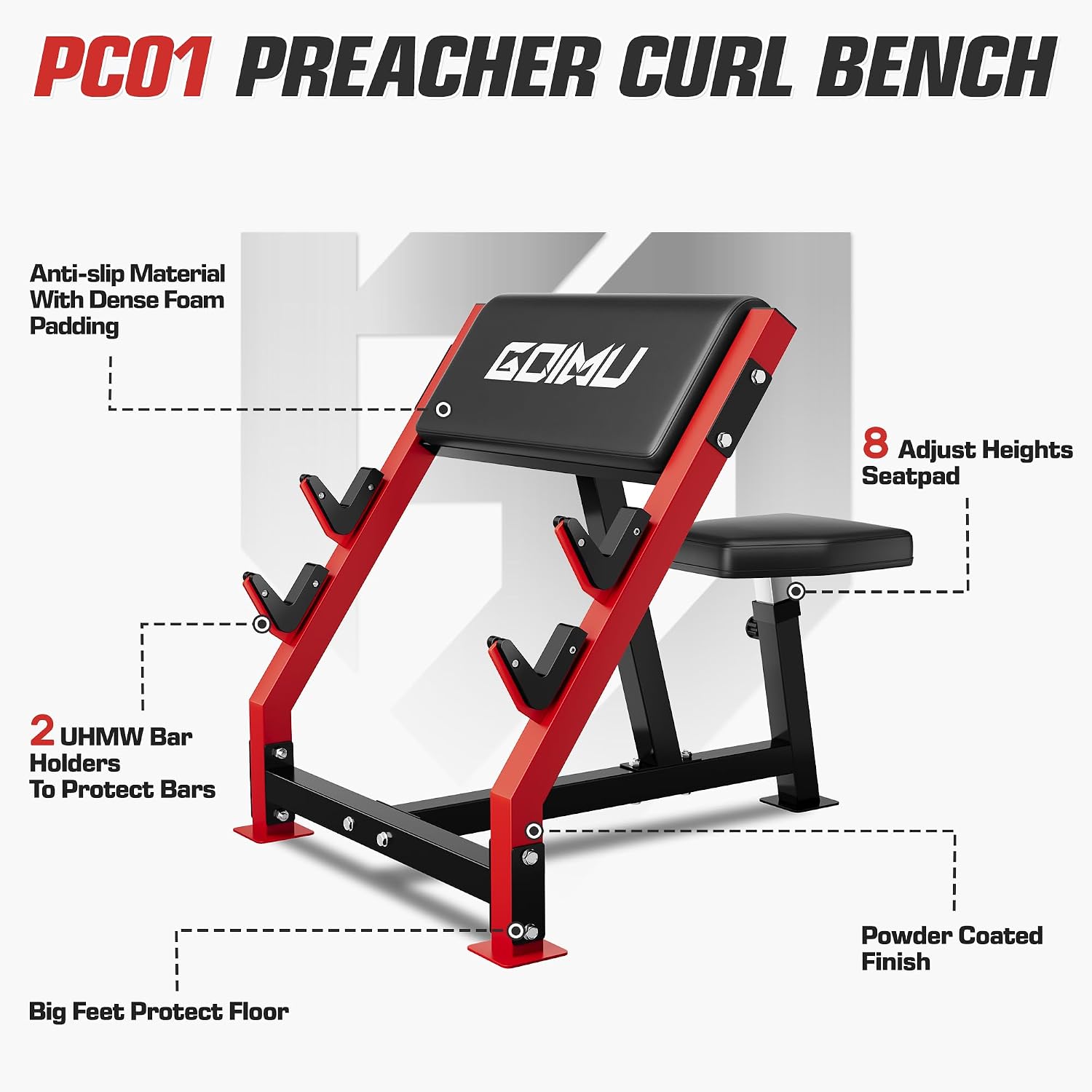 Adjustable Preacher Curl Bench - Barbell Curl Bar ulasan dan harga