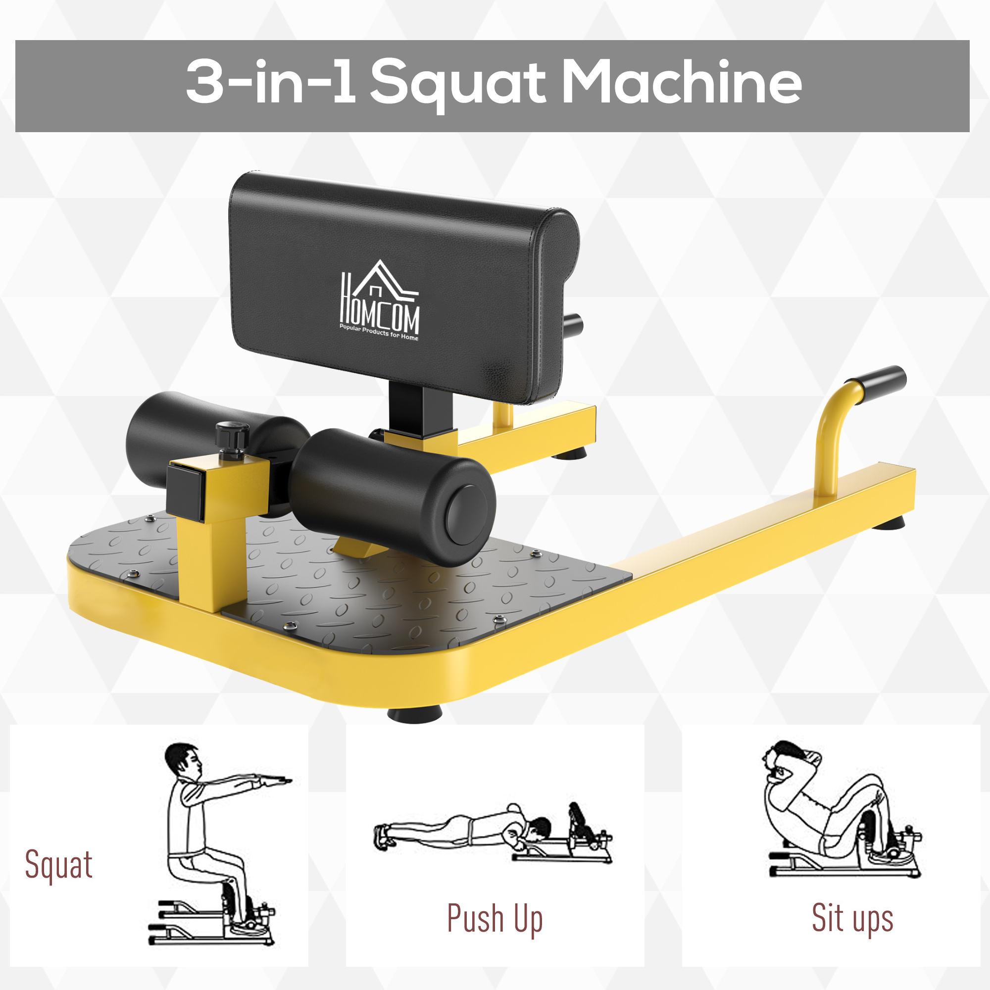 3-in-1 Padded Push Up Sit Up D - Home Gym Yellow ulasan dan harga