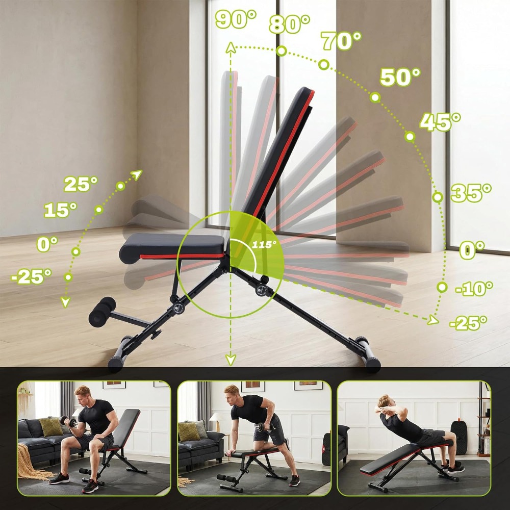 Adjustable Weight Bench for Fu - Home Gym Full Body ulasan dan harga