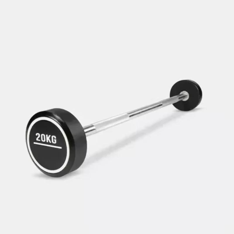 Round Rubber Coated Curl Fixed - Barbell Curl Bar ulasan dan harga