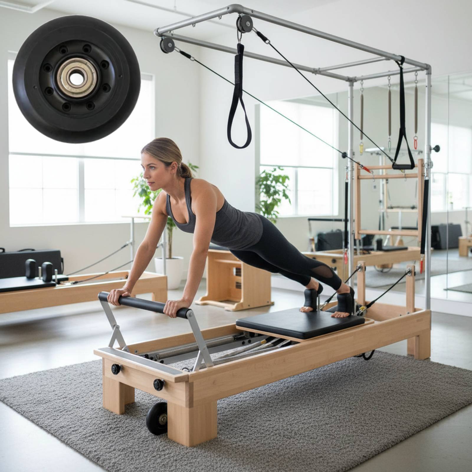 Pilates Reformer Wheel Black W - Home Gym Installation ulasan dan harga