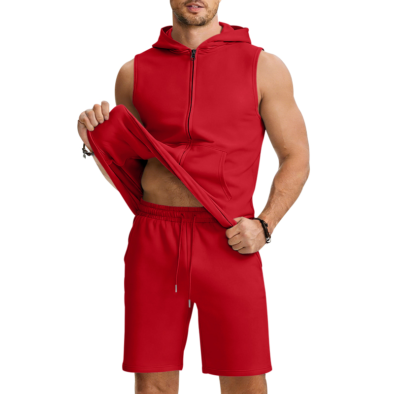 Men's Suit Sleeveless Hoodie T - Home Gym Full Body ulasan dan harga