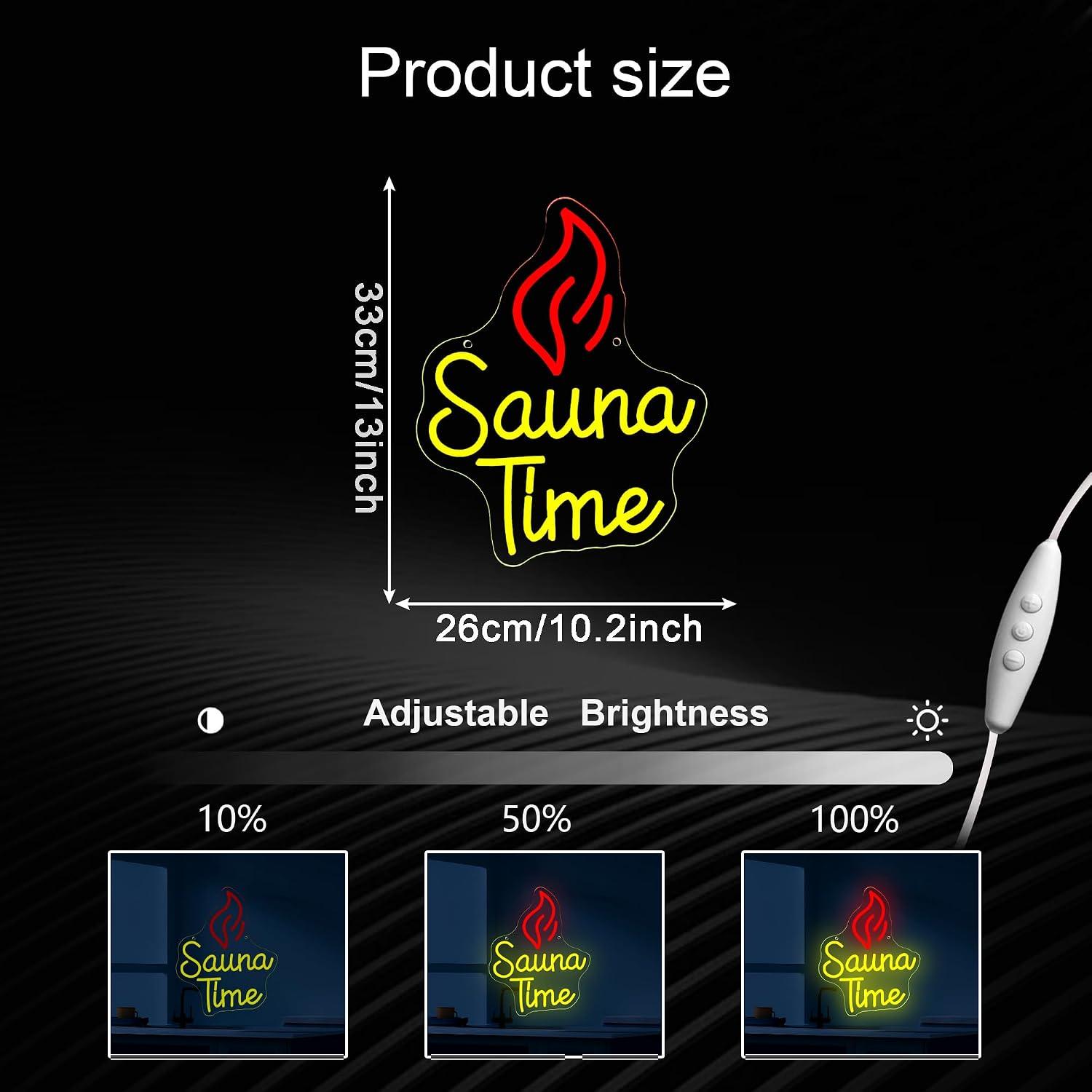 Sauna Time Neon Sign USB Dimma - Sauna Home Gym ulasan dan harga